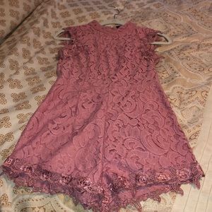 Pink lace romper - only worn twice